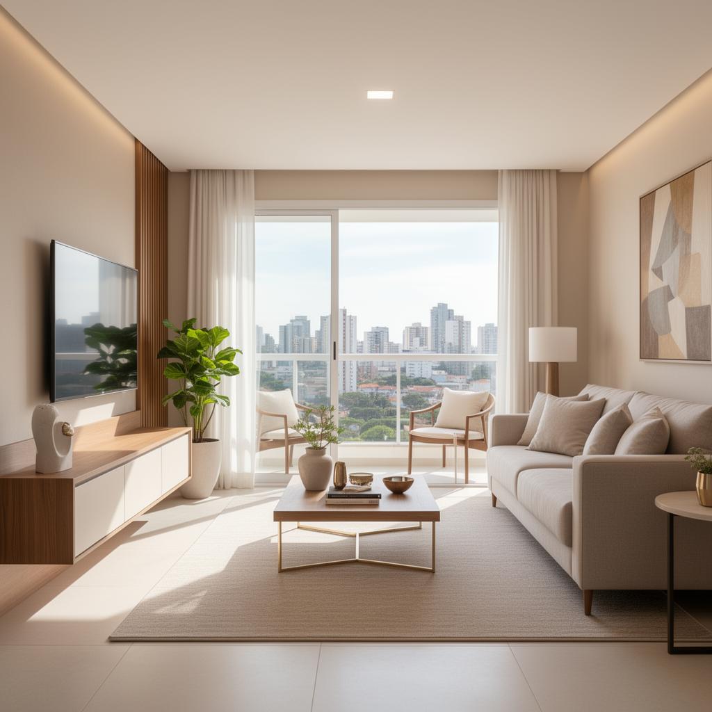 Interior de apartamento de luxo em São Paulo